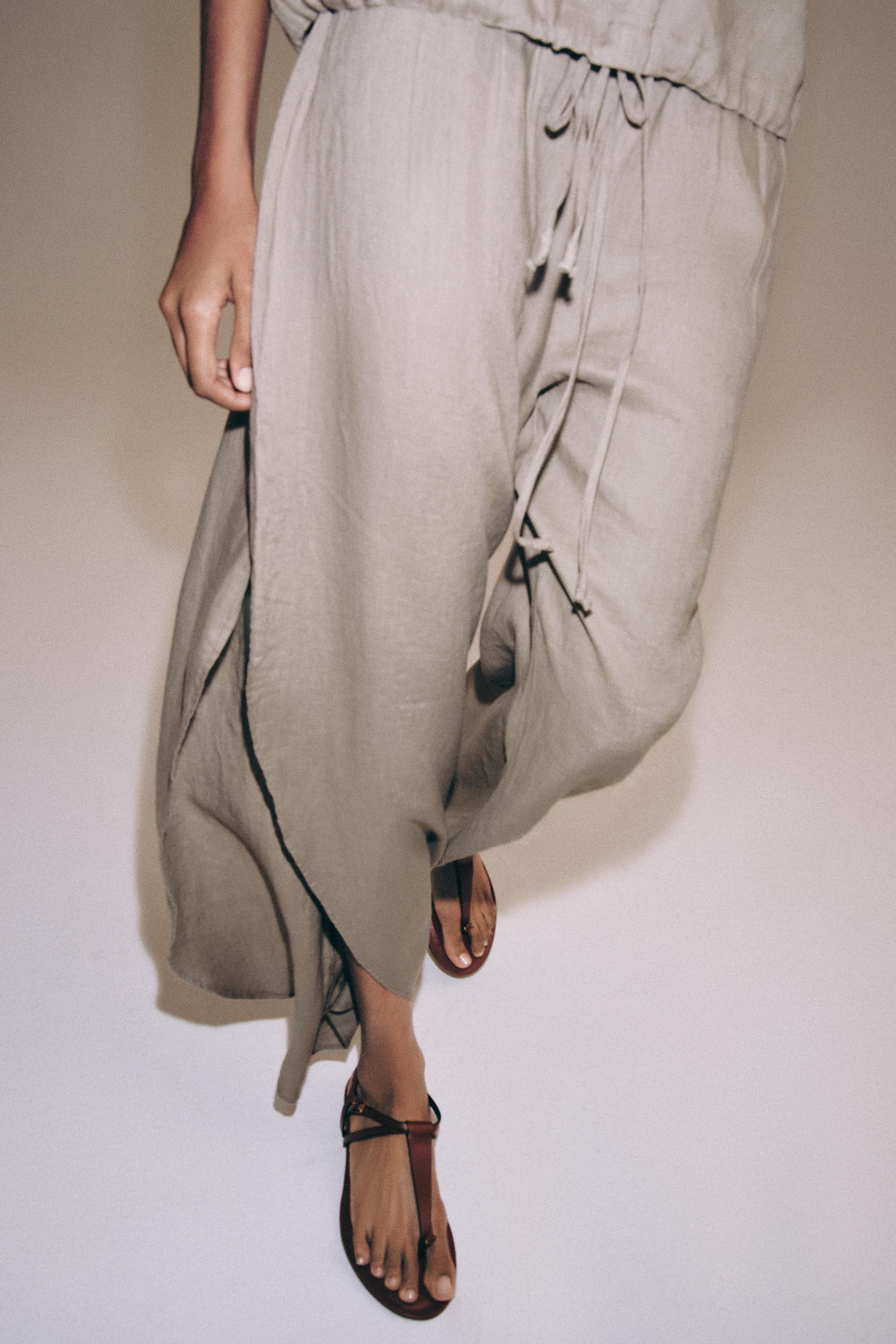 ZW COLLECTION 100% LINEN VENTED PANTS